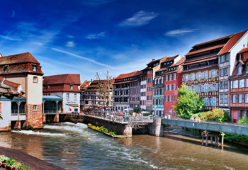 Blick auf das Viertel Petite France in Straßburg