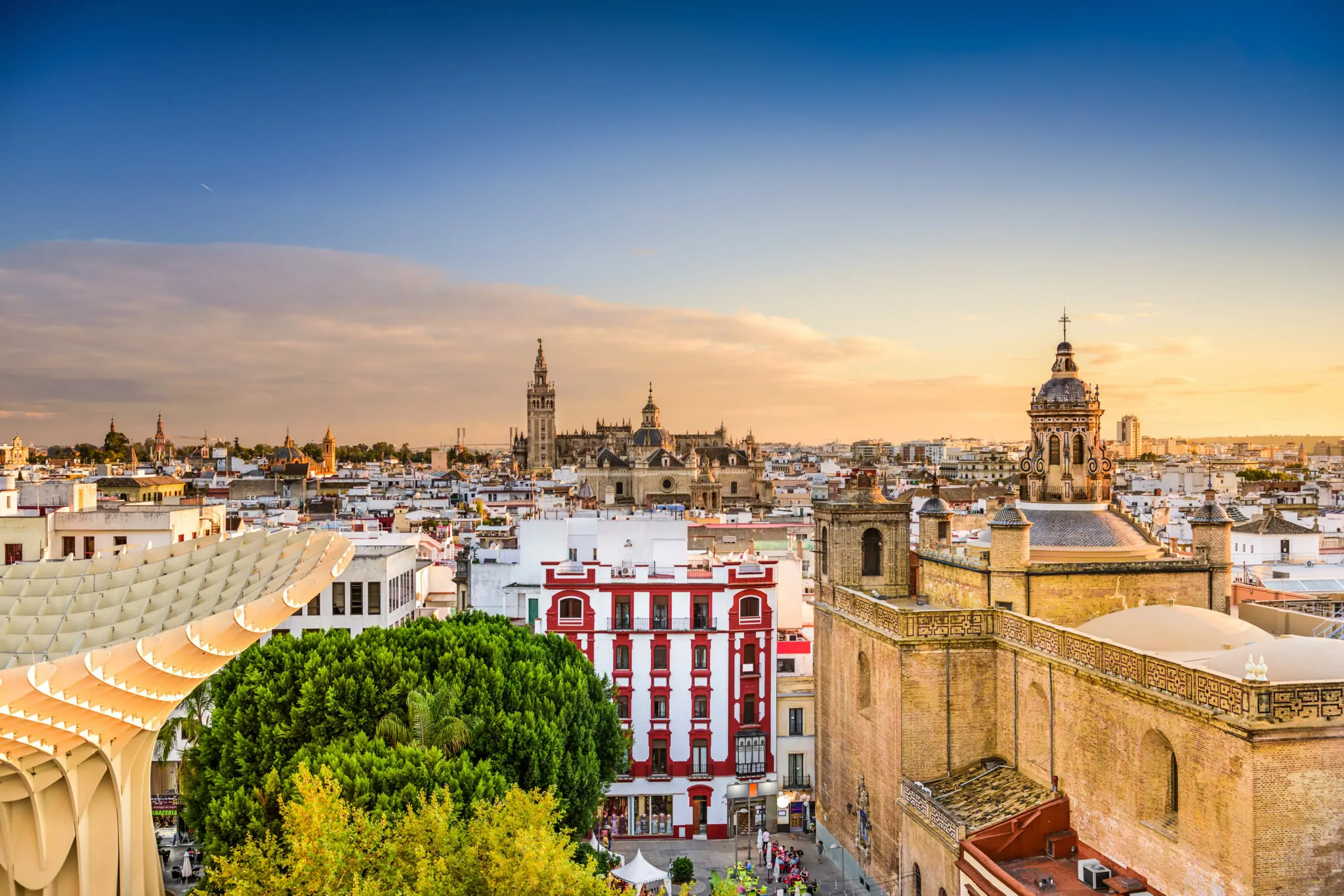 Blick vom Metropol Parasol auf Sevilla