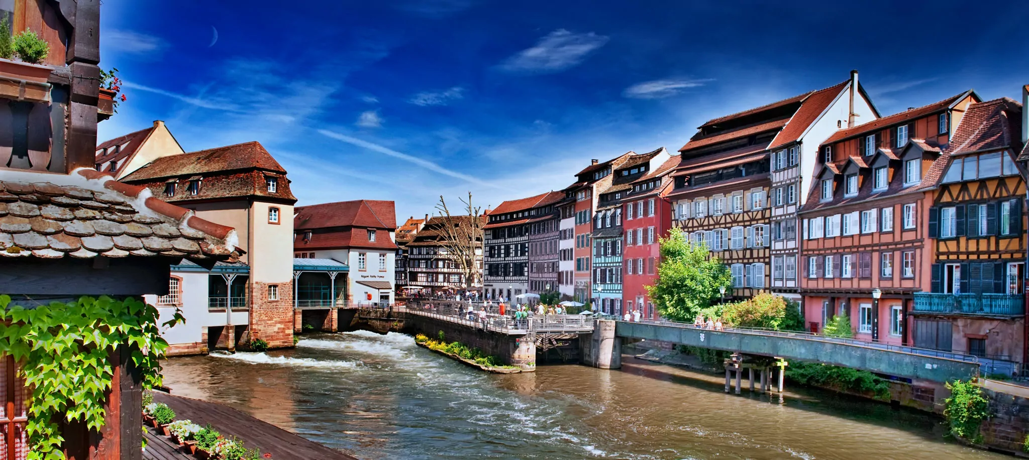 Blick auf das Viertel Petite France in Straßburg