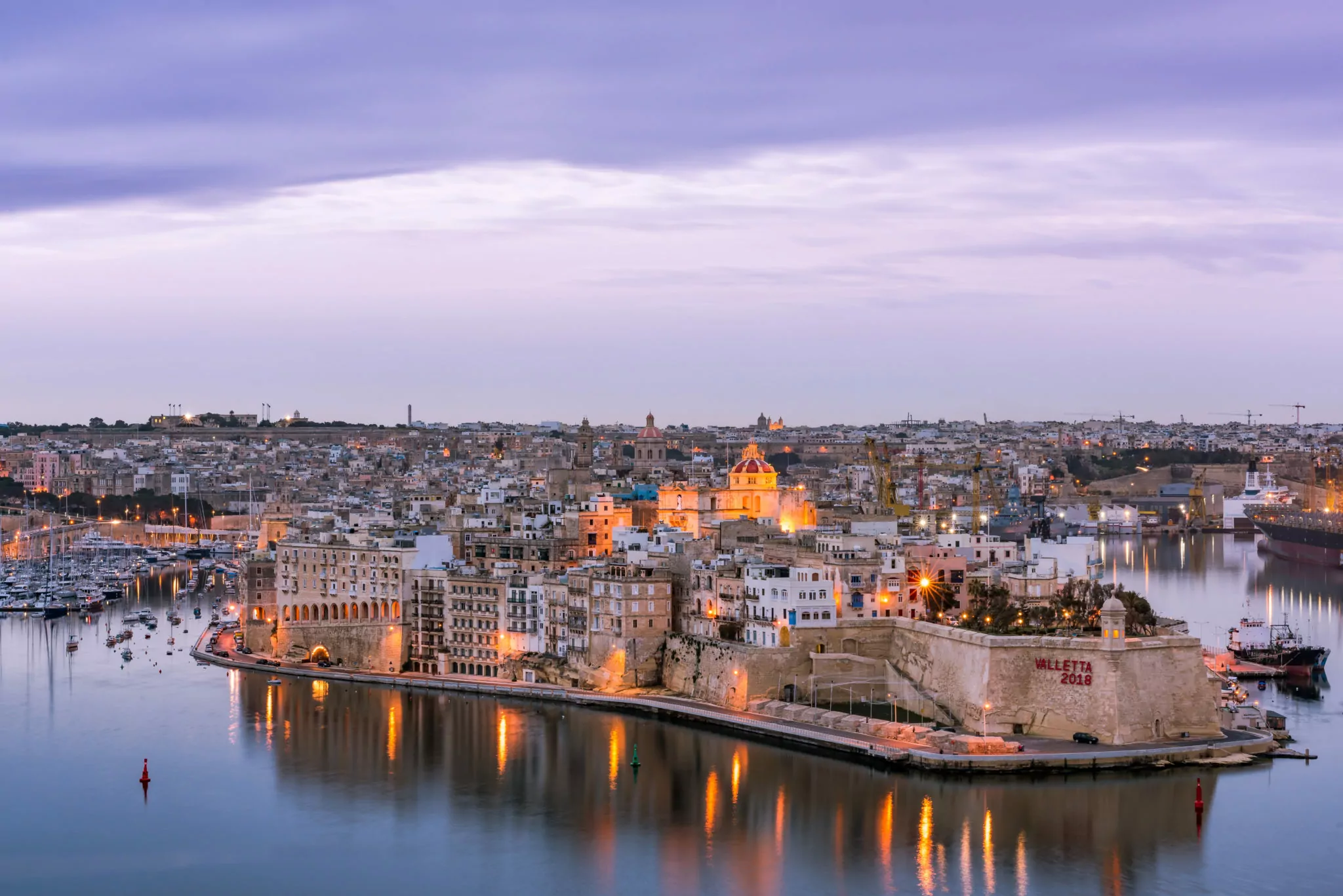 Blick auf die Halbinsel Senglea im Großen Hafen