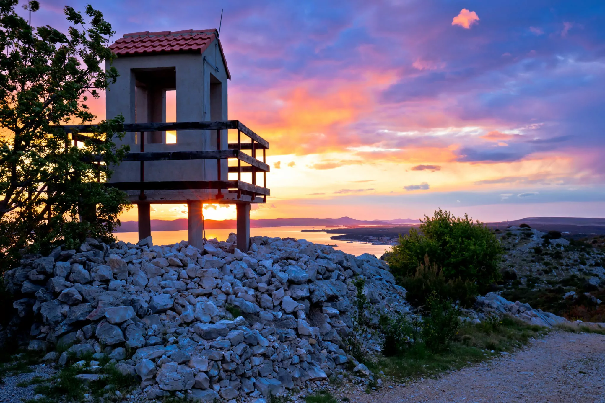 Sonnenuntergang am Strand von Pakostane